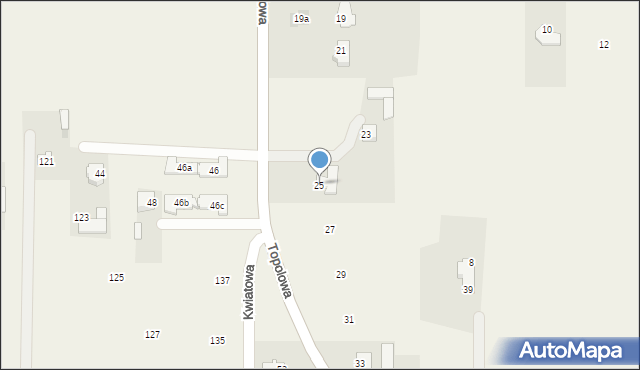 Dys, Topolowa, 25, mapa Dys