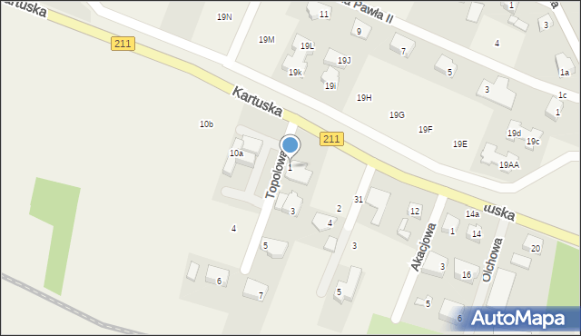 Dzierżążno, Topolowa, 1, mapa Dzierżążno