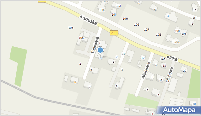 Dzierżążno, Topolowa, 3, mapa Dzierżążno