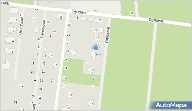 Florentynów, Topolowa, 10, mapa Florentynów