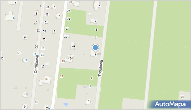 Florentynów, Topolowa, 5, mapa Florentynów