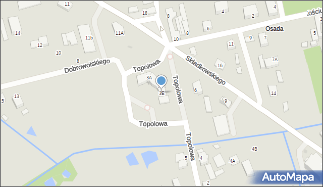 Gąbin, Topolowa, 3E, mapa Gąbin