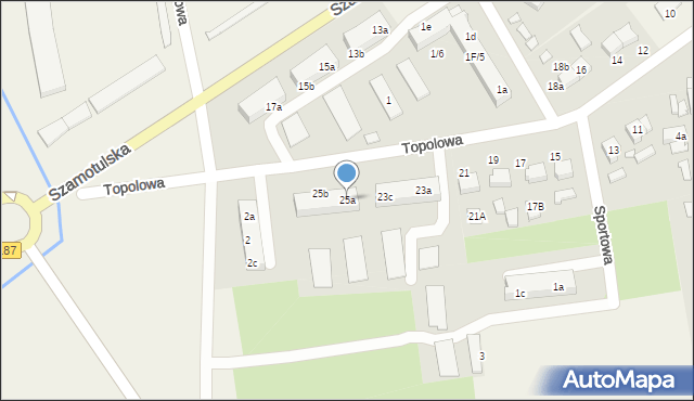 Gałowo, Topolowa, 25a, mapa Gałowo