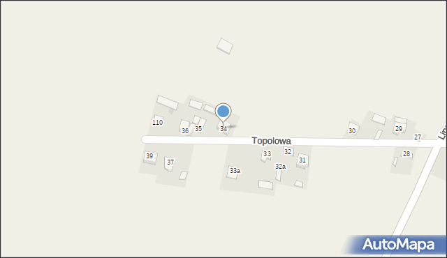 Garno, Topolowa, 34, mapa Garno