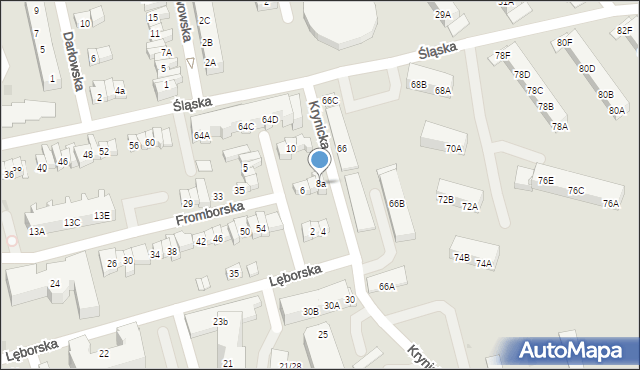 Gdańsk, Tolkmicka, 8a, mapa Gdańska