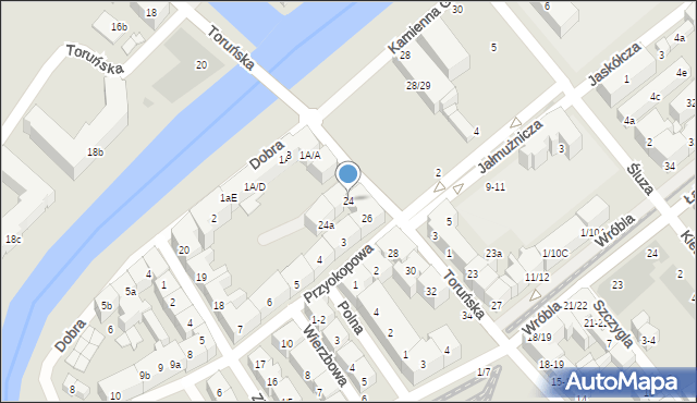 Gdańsk, Toruńska, 24, mapa Gdańska