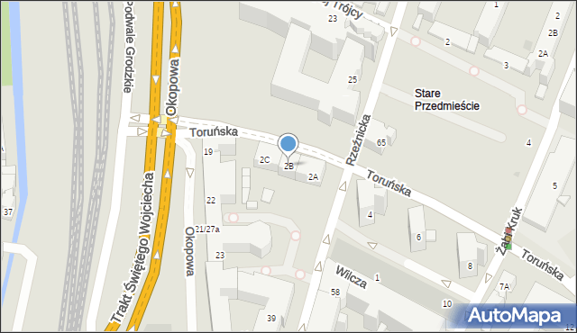 Gdańsk, Toruńska, 2B, mapa Gdańska