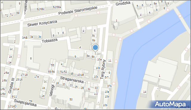 Gdańsk, Tobiasza, 8b, mapa Gdańska