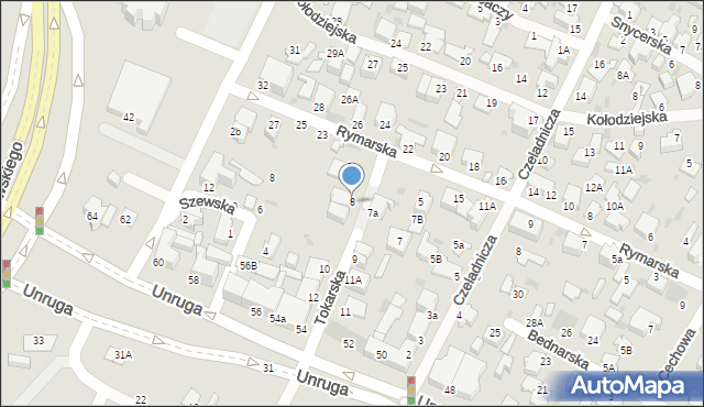 Gdynia, Tokarska, 8, mapa Gdyni