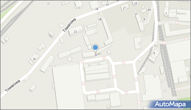 Gliwice, Towarowa, 11, mapa Gliwic