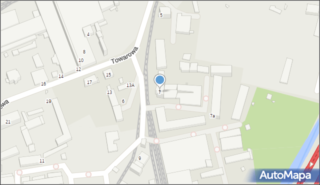 Gliwice, Towarowa, 7, mapa Gliwic