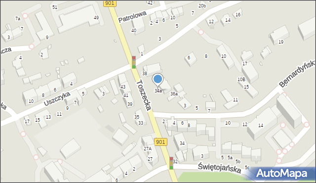 Gliwice, Toszecka, 34a, mapa Gliwic