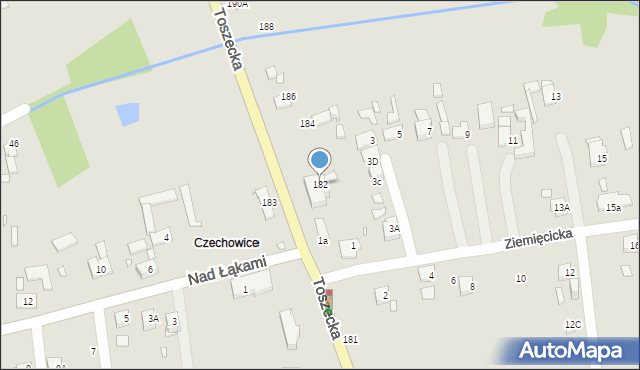 Gliwice, Toszecka, 182, mapa Gliwic