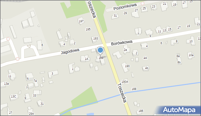 Gliwice, Toszecka, 189, mapa Gliwic