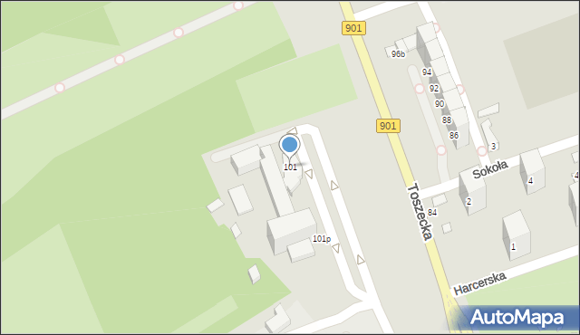 Gliwice, Toszecka, 101, mapa Gliwic