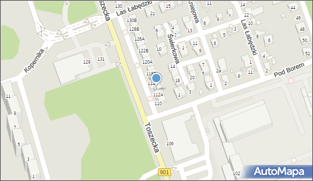 Gliwice, Toszecka, 112B, mapa Gliwic