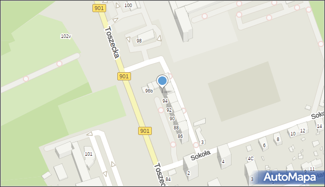 Gliwice, Toszecka, 96, mapa Gliwic