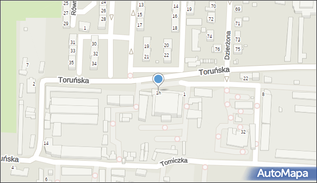 Gliwice, Toruńska, 1h, mapa Gliwic