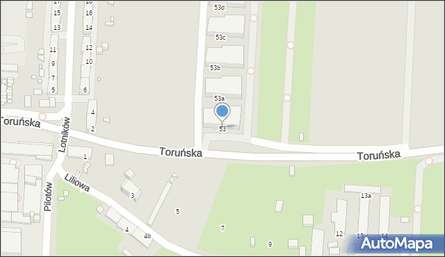 Gliwice, Toruńska, 53, mapa Gliwic