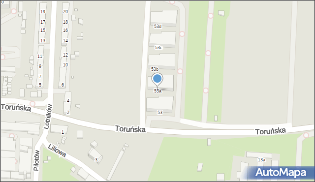 Gliwice, Toruńska, 53a, mapa Gliwic