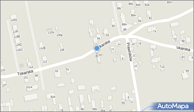 Gliwice, Tokarska, 81, mapa Gliwic