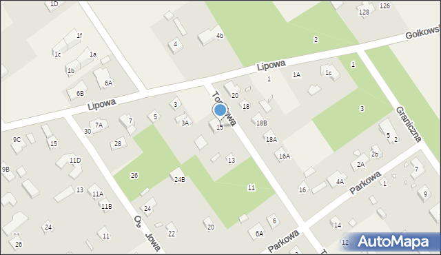 Głosków-Letnisko, Topolowa, 15, mapa Głosków-Letnisko