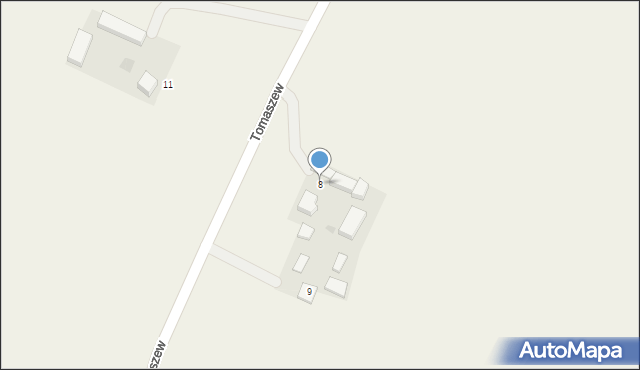 Główiew, Tomaszew, 8, mapa Główiew