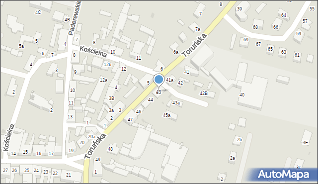 Gniewkowo, Toruńska, 43, mapa Gniewkowo