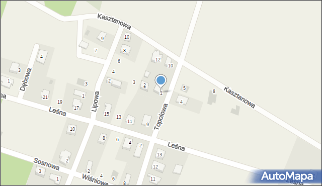 Górczyna, Topolowa, 1, mapa Górczyna