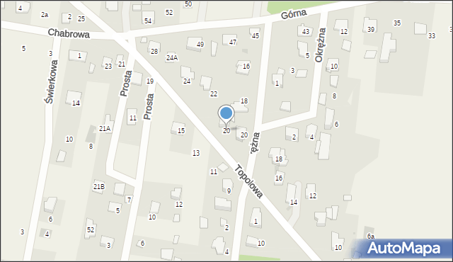 Grądy, Topolowa, 20, mapa Grądy