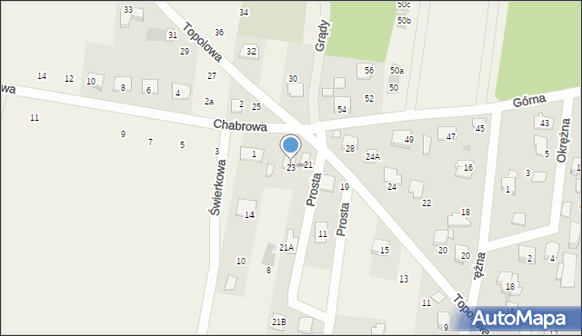 Grądy, Topolowa, 23, mapa Grądy