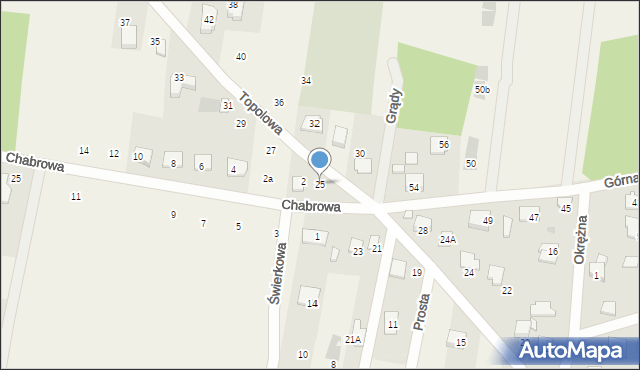 Grądy, Topolowa, 25, mapa Grądy