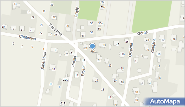 Grądy, Topolowa, 26, mapa Grądy