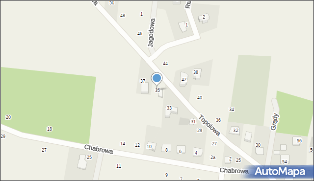 Grądy, Topolowa, 35, mapa Grądy