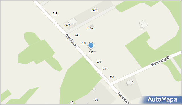Grądy, Topolowa, 236, mapa Grądy