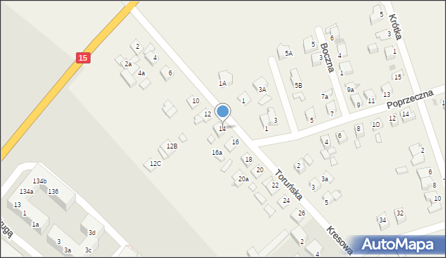 Grębocin, Toruńska, 14, mapa Grębocin