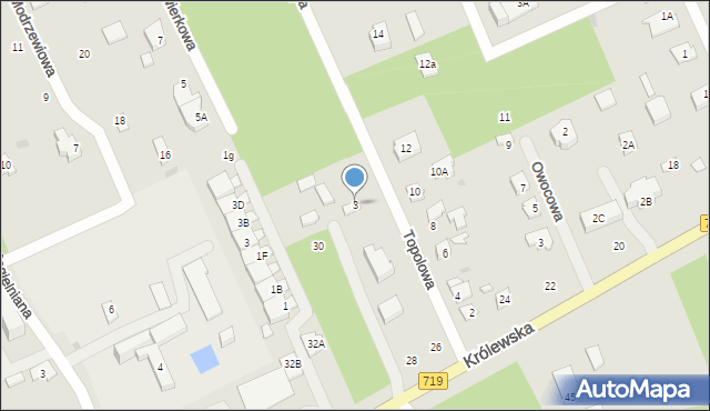 Grodzisk Mazowiecki, Topolowa, 3, mapa Grodzisk Mazowiecki