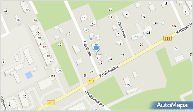 Grodzisk Mazowiecki, Topolowa, 4A, mapa Grodzisk Mazowiecki