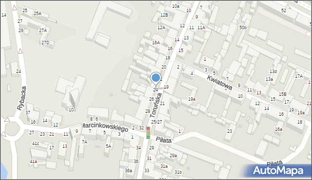Grudziądz, Toruńska, 24, mapa Grudziądza