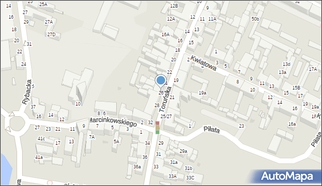 Grudziądz, Toruńska, 26, mapa Grudziądza