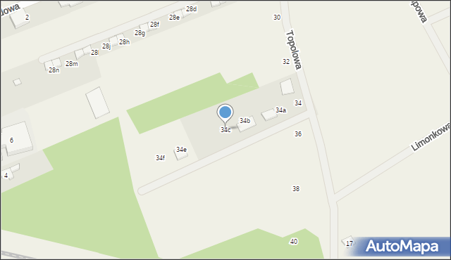 Grzędzice, Topolowa, 34c, mapa Grzędzice