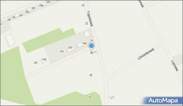 Grzędzice, Topolowa, 36, mapa Grzędzice