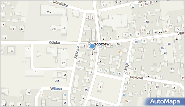 Grzegorzew, Toruńska, 5, mapa Grzegorzew