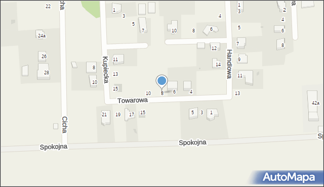 Grzybowo, Towarowa, 8, mapa Grzybowo