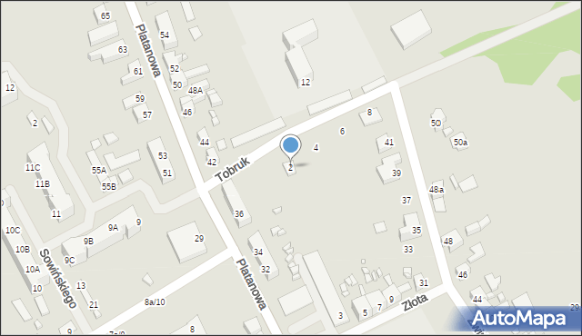 Gubin, Tobruk, 2, mapa Gubin