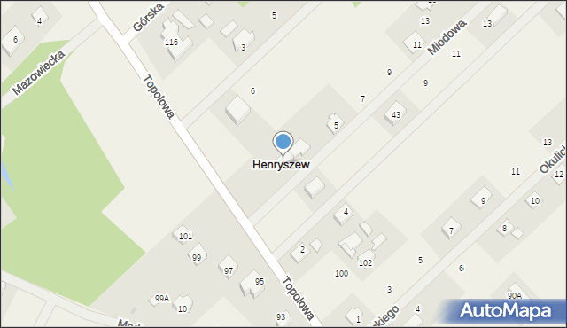 Henryszew, Topolowa, 108, mapa Henryszew