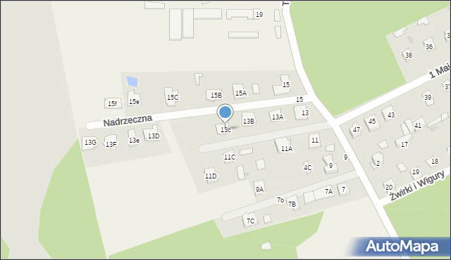 Henryszew, Topolowa, 13c, mapa Henryszew