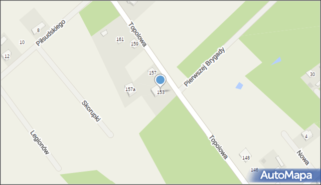 Henryszew, Topolowa, 153, mapa Henryszew