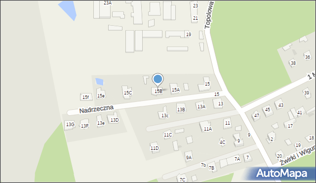 Henryszew, Topolowa, 15B, mapa Henryszew