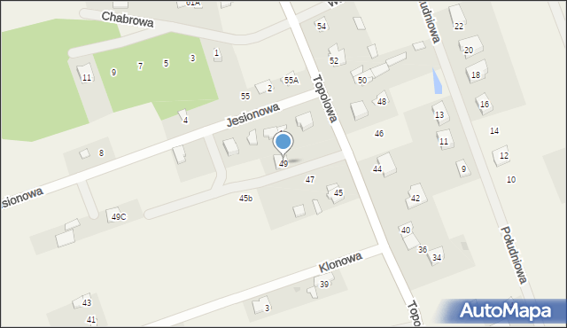 Henryszew, Topolowa, 49, mapa Henryszew